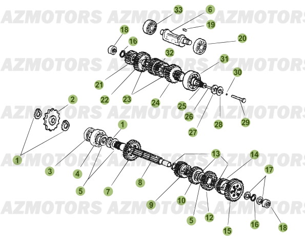 Boite A Vitesses AZMOTORS PiÃ¨ces Beta 50 Motard STANDARD - 2011-2010