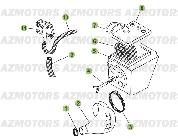 Boitier Du Filtre AZMOTORS PiÃ¨ces Beta 50 Motard STANDARD - 2011-2010