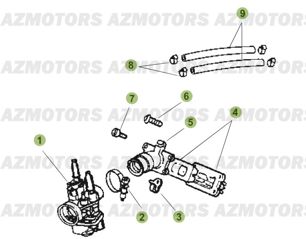 Carburateur AZMOTORS PiÃ¨ces Beta 50 Motard STANDARD - 2011-2010