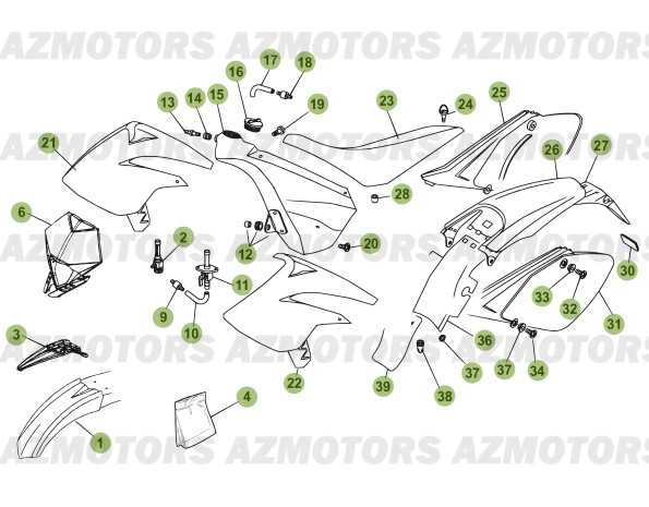 Carenages Reservoir Selle AZMOTORS PiÃ¨ces Beta 50 Motard STANDARD - 2011-2010