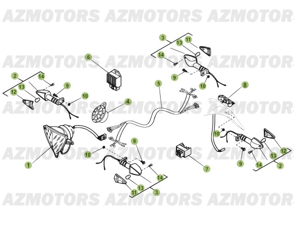 Installation Electrique AZMOTORS PiÃ¨ces Beta 50 Motard STANDARD - 2011-2010