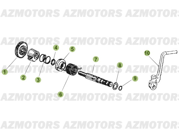Kick Starter AZMOTORS PiÃ¨ces Beta 50 Motard STANDARD - 2011-2010