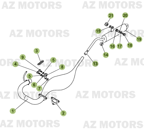 Echappement AZMOTORS PiÃ¨ces Beta 50 Motard TRACK - 2008
