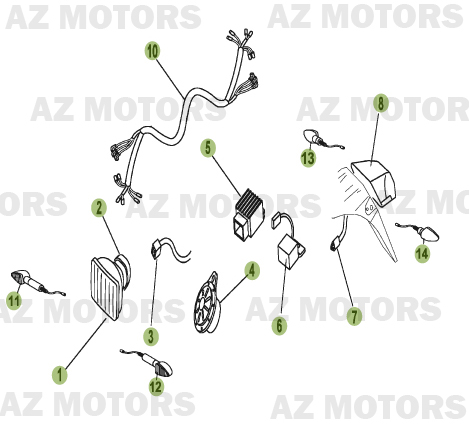 Installation Electrique AZMOTORS PiÃ¨ces Beta 50 Motard TRACK - 2008