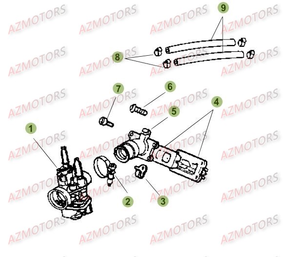 Carburateur AZMOTORS PiÃ¨ces Beta 50 Motard TRACK - 2009