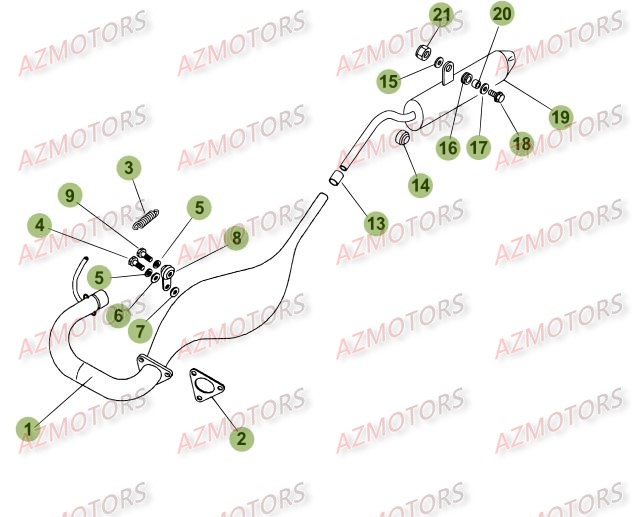 Echappement AZMOTORS PiÃ¨ces Beta 50 Motard TRACK - 2009