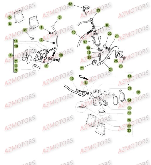 Freins AZMOTORS PiÃ¨ces Beta 50 Motard TRACK - 2009