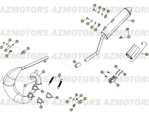Echappement AZMOTORS PiÃ¨ces Beta 50 Motard TRACK - 2013-2012