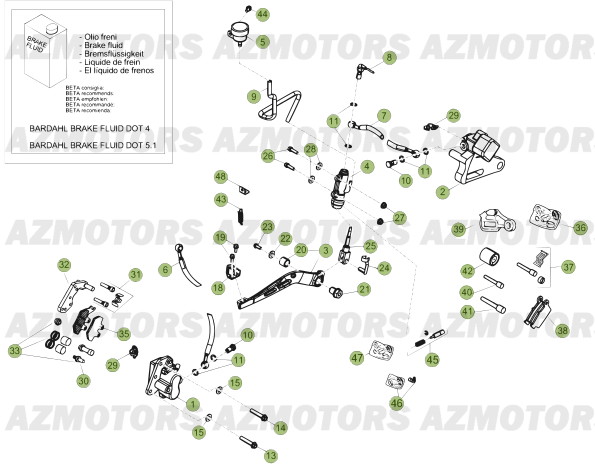Freins AZMOTORS PiÃ¨ces Beta 50 Motard TRACK - 2013-2012