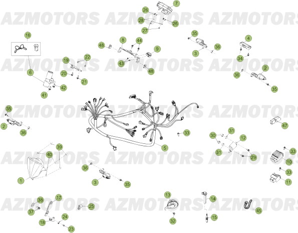 Installation Electrique Du Numero Serie 401077 A 499999 AZMOTORS PiÃ¨ces Beta 50 Motard TRACK - 2013-2012