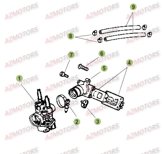 Carburateur AZMOTORS PiÃ¨ces Beta 50 Motard TRACK - 2015-2014