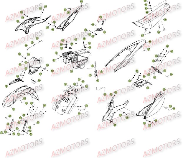 Carenages   Reservoir   Selle Du No Serie 401332 A 499999 AZMOTORS PiÃ¨ces Beta 50 Motard TRACK - 2015-2014