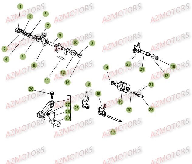Commande Boite A Vitesses AZMOTORS PiÃ¨ces Beta 50 Motard TRACK - 2015-2014
