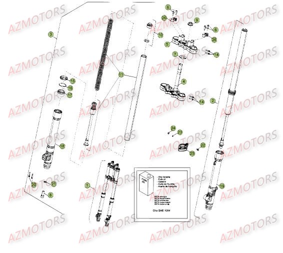 Fourche Du No Serie 400001 A 400185 AZMOTORS PiÃ¨ces Beta 50 Motard TRACK - 2015-2014