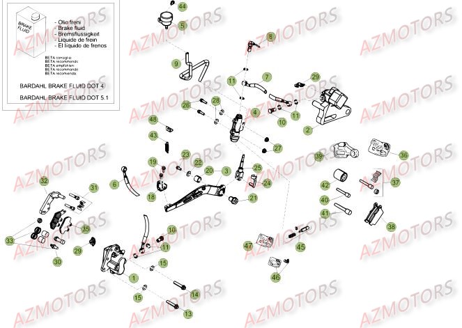 Frein Du No Serie 401332 A 499999 AZMOTORS PiÃ¨ces Beta 50 Motard TRACK - 2015-2014