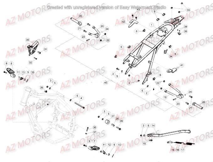 Accessoires Du Chassis AZMOTORS PiÃ¨ces Beta 50 Motard TRACK - 2016