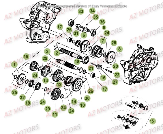Boite A Vitesses AZMOTORS PiÃ¨ces Beta 50 Motard TRACK - 2016