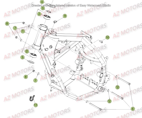 Chassis AZMOTORS PiÃ¨ces Beta 50 Motard TRACK - 2016