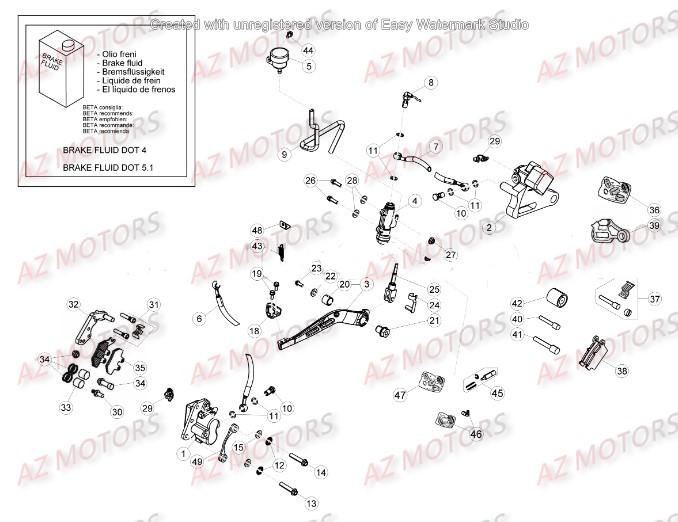 Freins AZMOTORS PiÃ¨ces Beta 50 Motard TRACK - 2016
