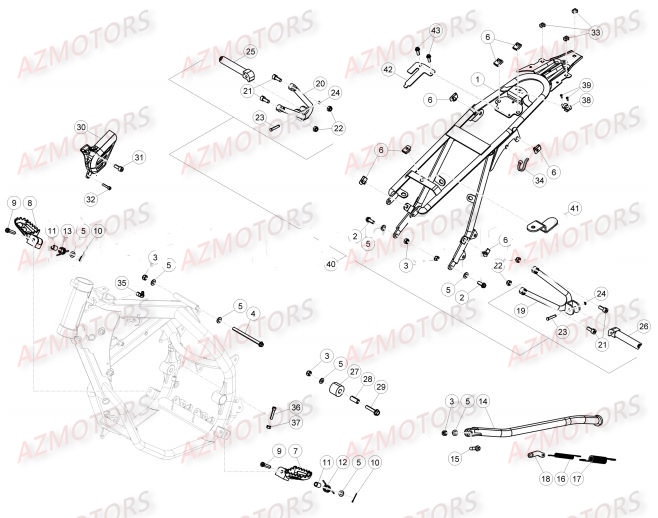 Accessoires Du Chassis AZMOTORS PiÃ¨ces Beta 50 Motard TRACK - 2017