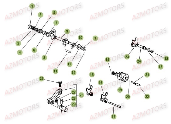 Commande Boite A Vitesses AZMOTORS PiÃ¨ces Beta 50 Motard TRACK - 2017