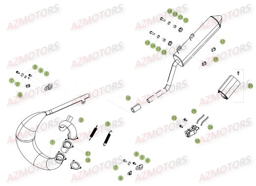 Echappement AZMOTORS PiÃ¨ces Beta 50 Motard TRACK - 2017