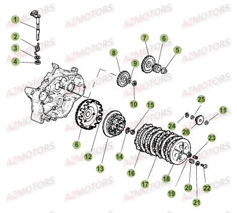 Embrayage AZMOTORS PiÃ¨ces Beta 50 Motard TRACK - 2017