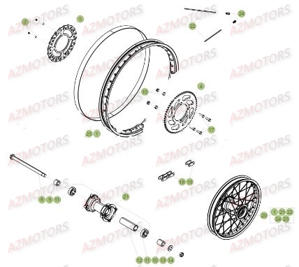 Roue Arriere AZMOTORS PiÃ¨ces Beta 50 Motard TRACK - 2017