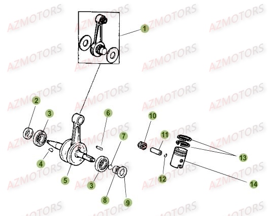 Vilebrequin AZMOTORS PiÃ¨ces Beta 50 Motard TRACK - 2017