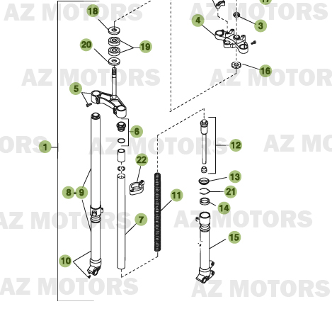 Fourche Du No 100001 A 102300 AZMOTORS PiÃ¨ces Beta 50 Motard TRACK - 2011-2010