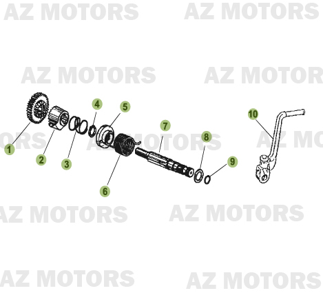 Kick Starter AZMOTORS PiÃ¨ces Beta 50 Motard TRACK - 2011-2010