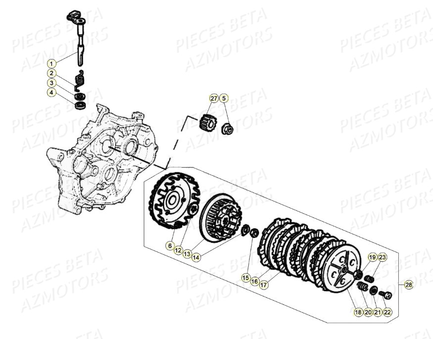 Embrayage AZMOTORS Pieces Beta 50 RR RACING - 2020