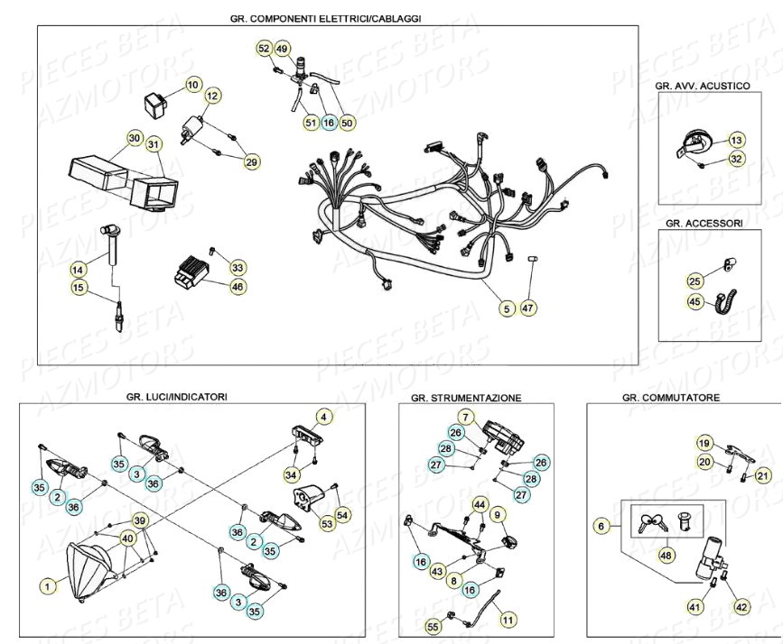 Systeme Electrique AZMOTORS Pieces Beta 50 RR RACING - 2020