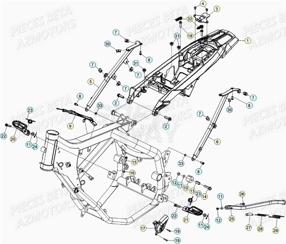 Accessoires Du Chassis AZMOTORS Pieces Beta 50 RR RACING - 2021-2022