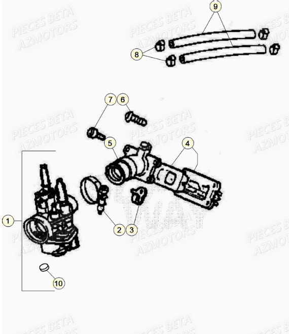 Carburateur AZMOTORS Pieces Beta 50 RR RACING - 2021-2022