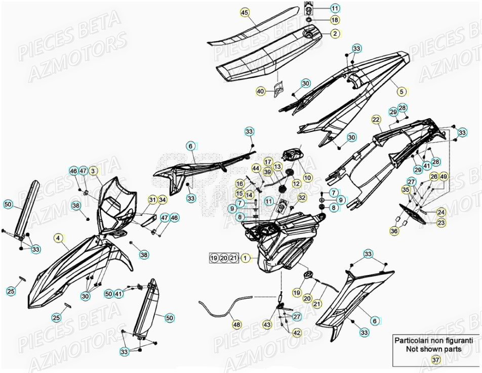 Carenages AZMOTORS Pieces Beta 50 RR RACING - 2021-2022