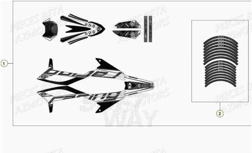 Decors AZMOTORS Pieces Beta 50 RR RACING - 2021-2022