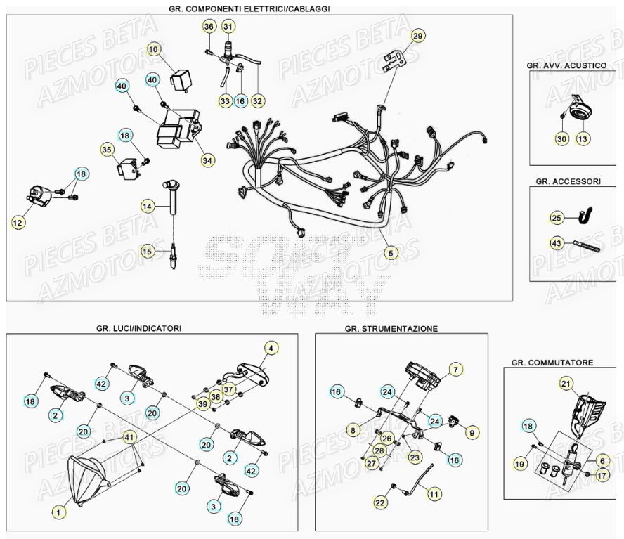 Equipement Electrique AZMOTORS Pieces Beta 50 RR RACING - 2021-2022