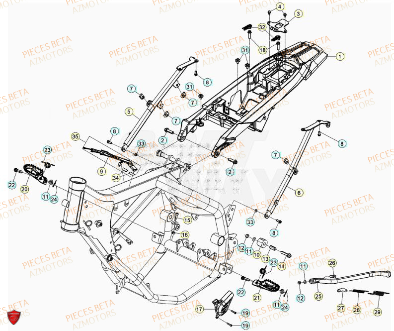 Accessoires Du Chassis AZMOTORS Pieces Beta 50 RR RACING - 2023-2024
