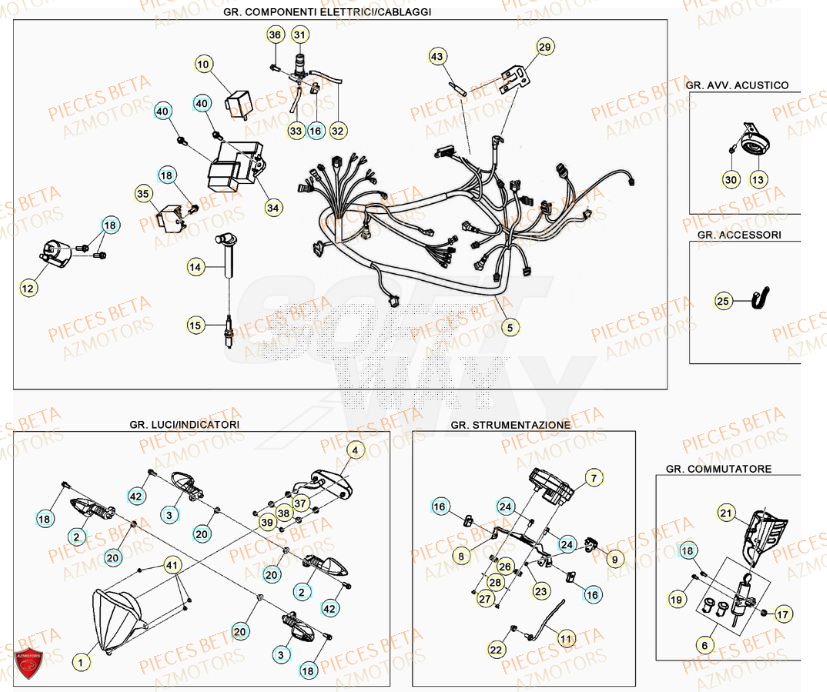 Equipement Electrique AZMOTORS Pieces Beta 50 RR RACING - 2023-2024