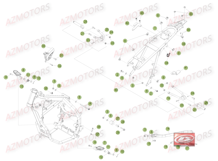 Accessoires Du Chassis AZMOTORS PiÃ¨ces Beta RR 50 STANDARD - 2014
