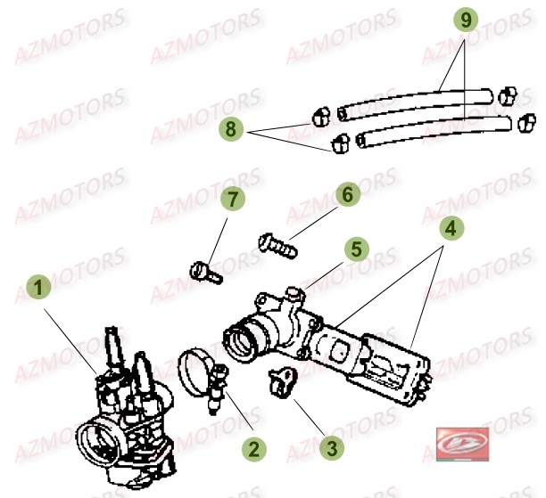 Carburateur Rr 50 Std AZMOTORS PiÃ¨ces Beta RR 50 STANDARD - 2014