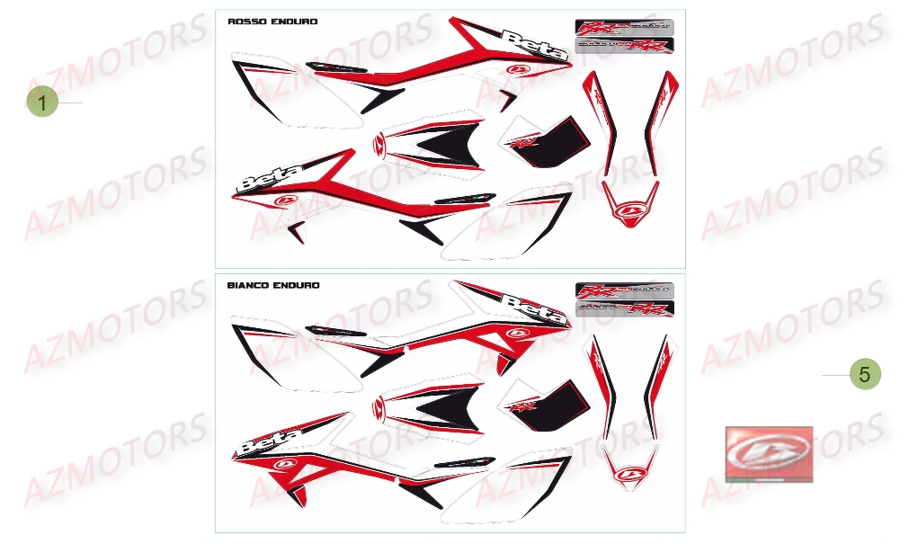 Deco No Serie 200001 A 201505 AZMOTORS PiÃ¨ces Beta RR 50 STANDARD - 2014