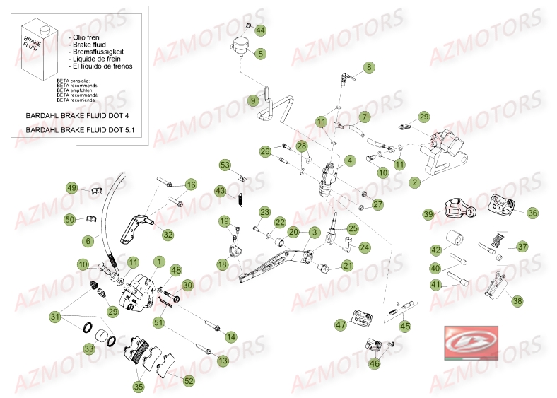 Freins No Serie 200001 A 200100 AZMOTORS PiÃ¨ces Beta RR 50 STANDARD - 2014