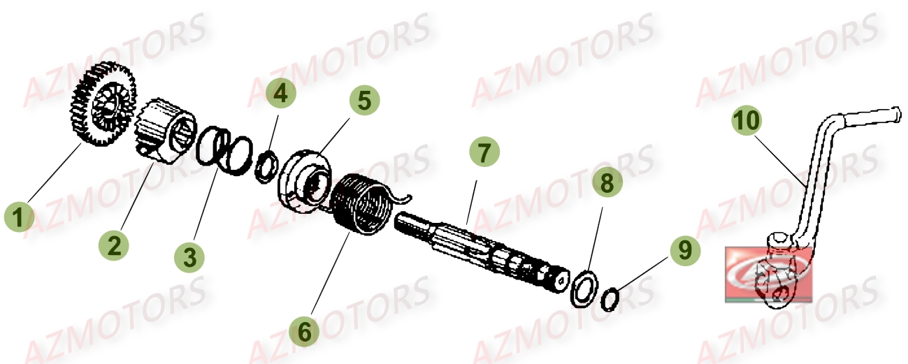 Kick Starter AZMOTORS PiÃ¨ces Beta RR 50 STANDARD - 2014