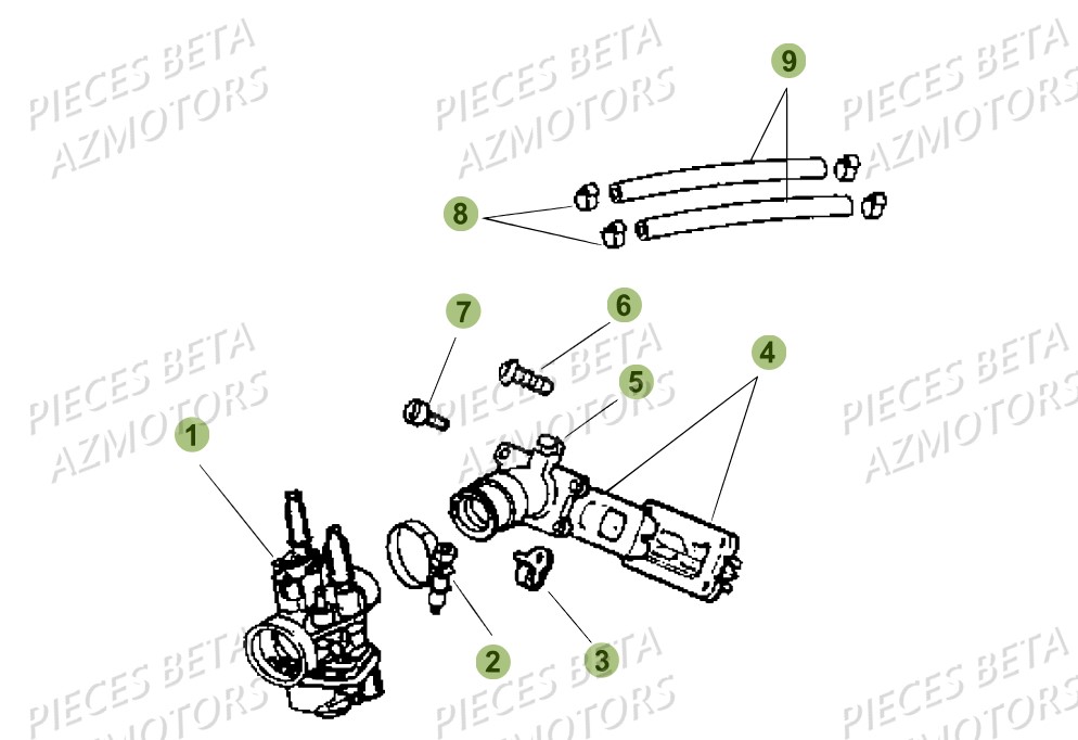 Carburateur AZMOTORS PiÃ¨ces Beta RR 50 STANDARD - 2017