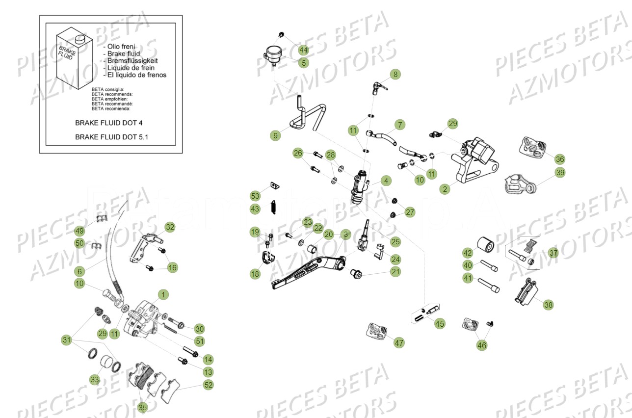 Freins AZMOTORS PiÃ¨ces Beta RR 50 STANDARD - 2017