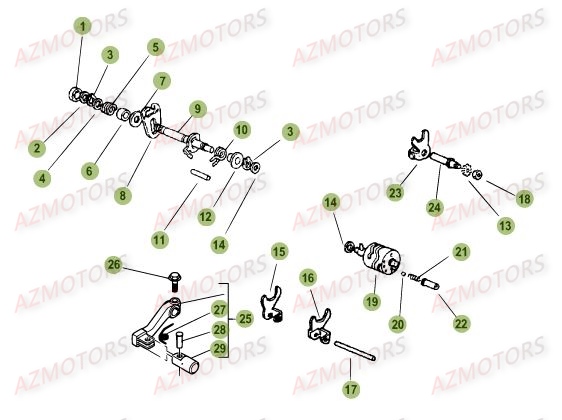 Commande Boite A Vitesses AZMOTORS PiÃ¨ces Beta RR 50 STANDARD - 2018