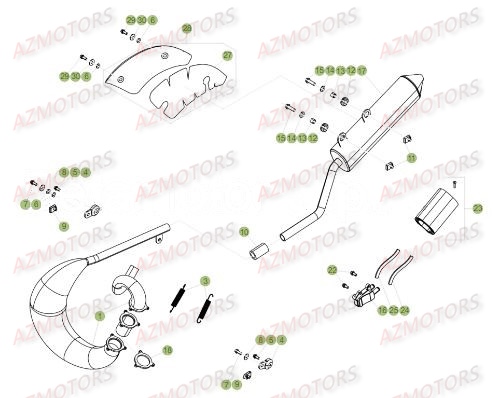 Echappement AZMOTORS PiÃ¨ces Beta RR 50 STANDARD - 2018
