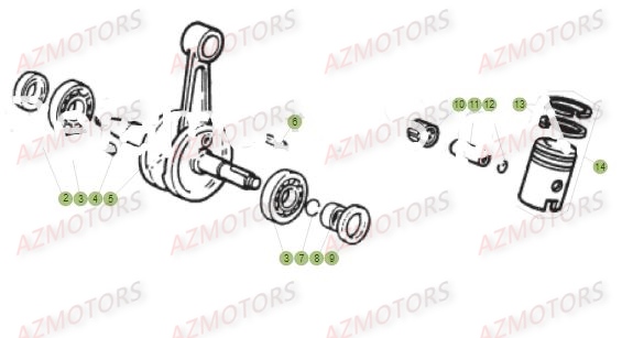 Vilebrequin AZMOTORS PiÃ¨ces Beta RR 50 STANDARD - 2018